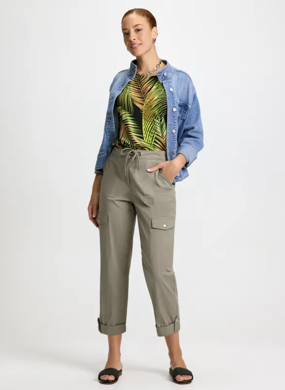 Cargo Pocket Denim Jacket & Drawstring Waist Capris sold by Laura