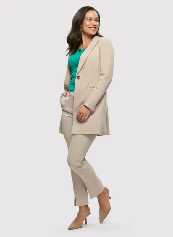 Redingote Jacket & Slim Leg Pants sold by Laura
