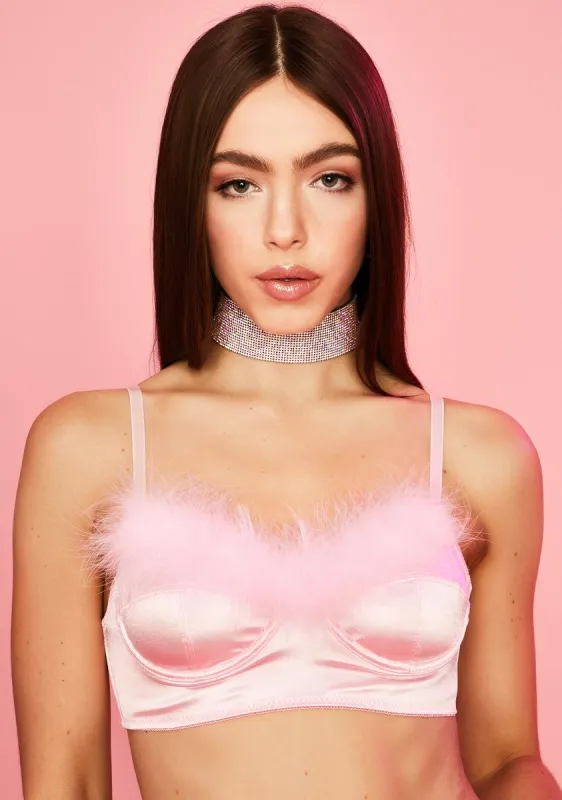 But First Dessert Marabou Bra sold by Dolls Kill