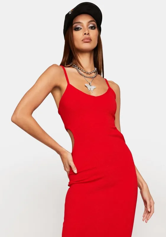 Burning Hottie Calling Knit Midi Dress sold by Dolls Kill