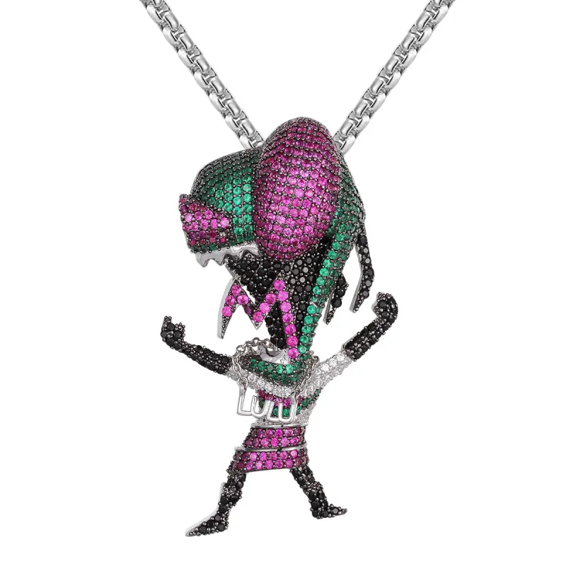 Silver Custom Animated Character Bling Rapper Pendant Chain sold by Master Of Bling