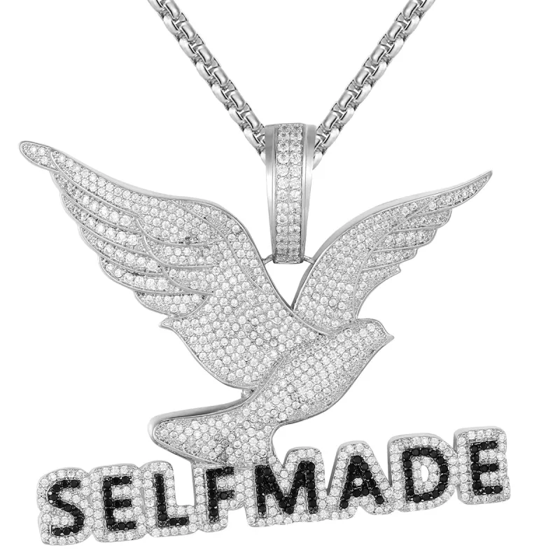 Sterling Silver Flying Bird Self Made Double Layer Pendant sold by Master Of Bling