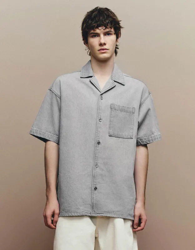 Button Up Denim Shirt sold by Urban Revivo