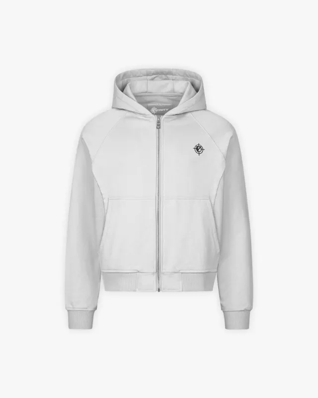 INSIDE OUT ZIP HOODIE LIGHT GREY sold by vicinity