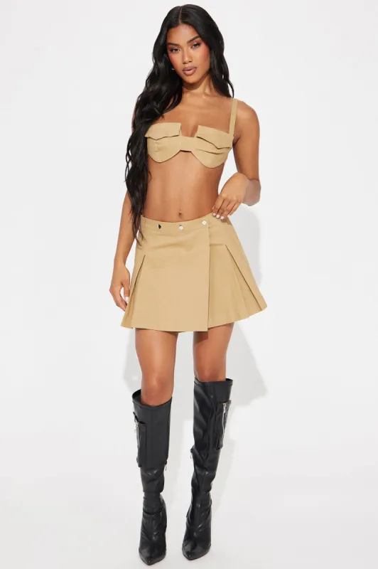 Good To Know Denim Skirt Set - Tan sold by Fashion Nova