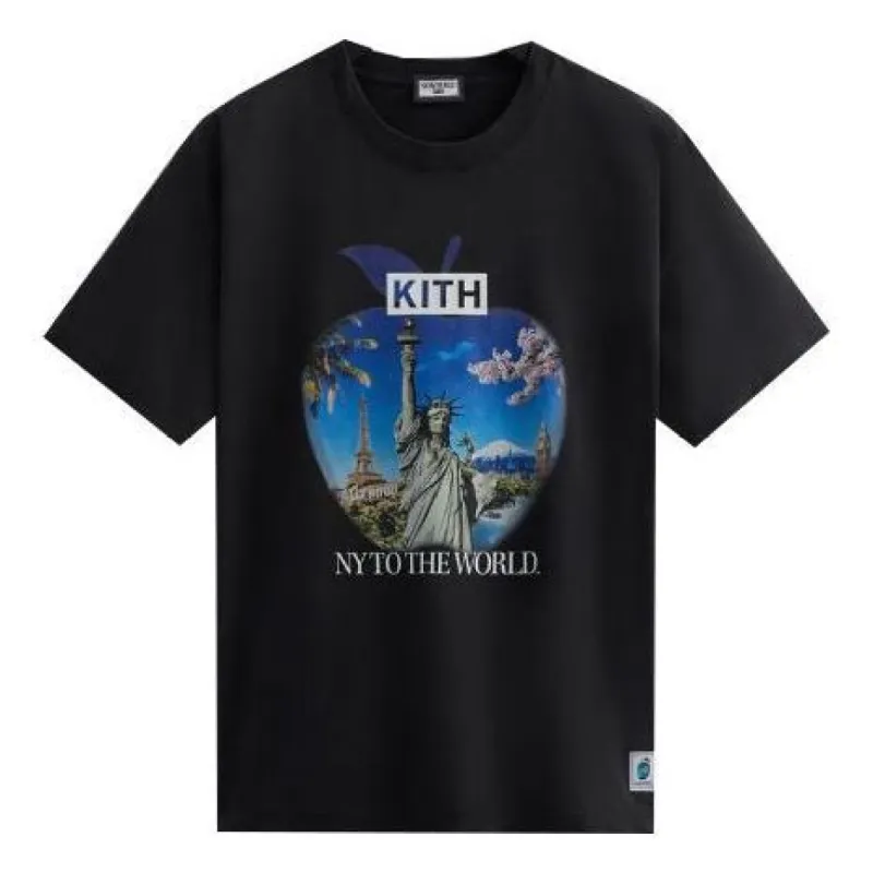 KITH New York to the World Souvenir Vintage Tee 'Black' KHM031271-001 sold by KicksCrew
