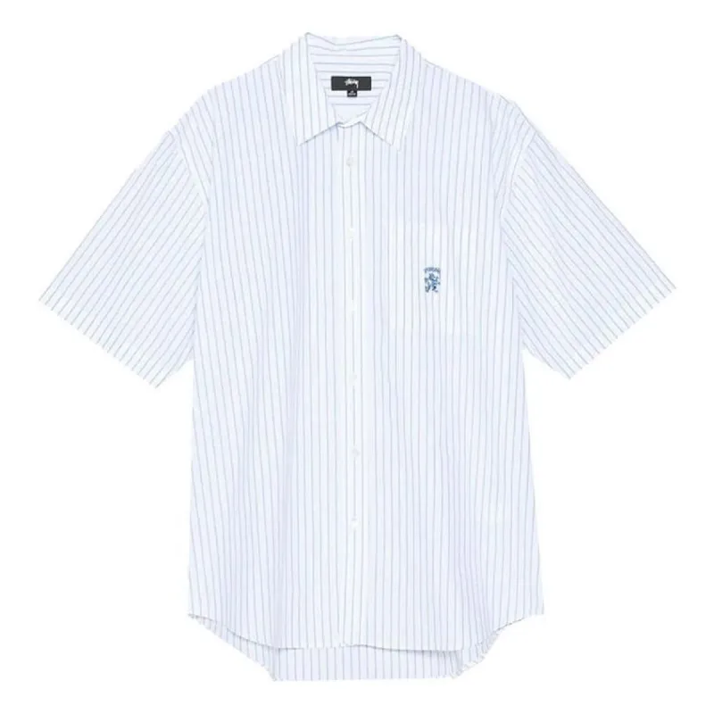 Stussy Boxy Striped S/S Shirt 'White' 1110231 sold by KicksCrew