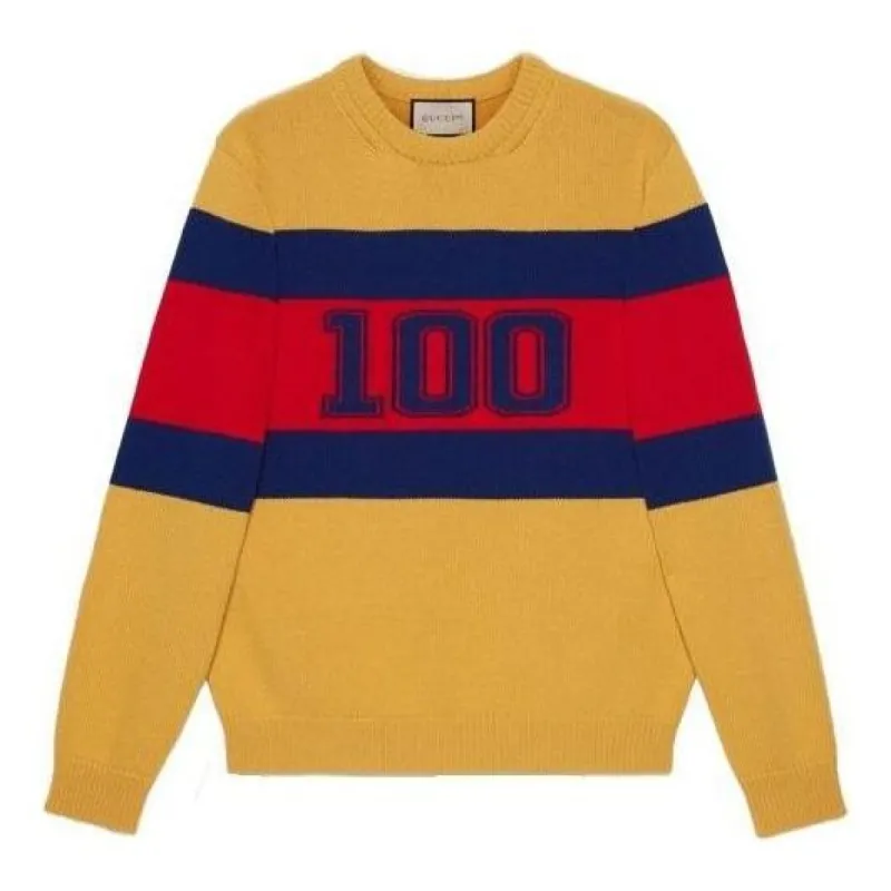 Gucci 100 Wool Sweater 'Yellow Red Blue' 676393-XKB43-7123 sold by KicksCrew