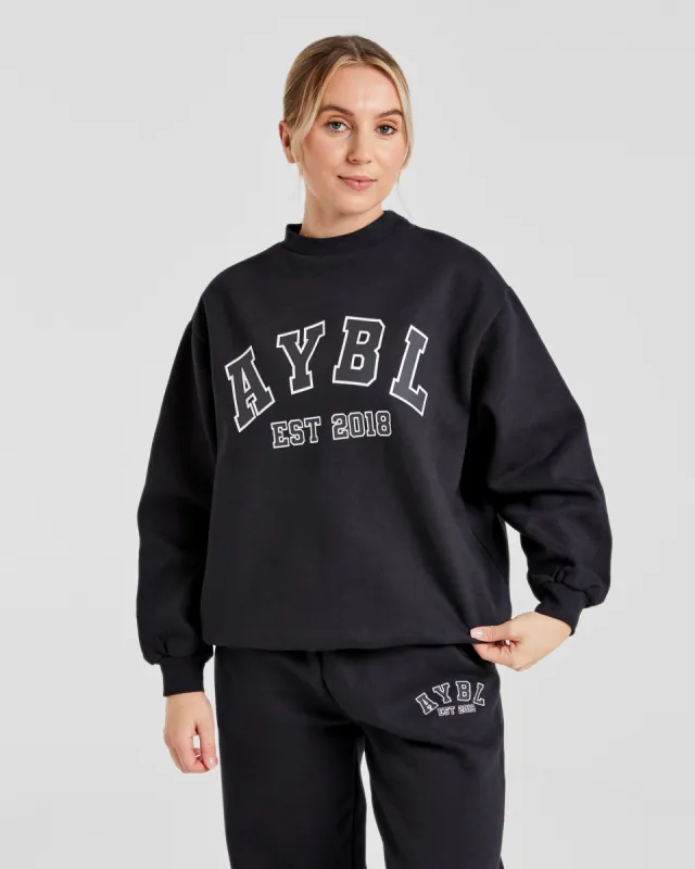 Varsity Graphic Oversized Sweatshirt - Black sold by AYBL