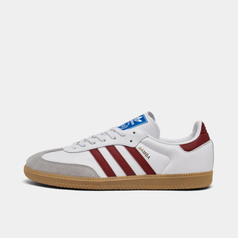 adidas Originals Samba OG White / Collegiate Burgundy - Gum sold by JD Sports