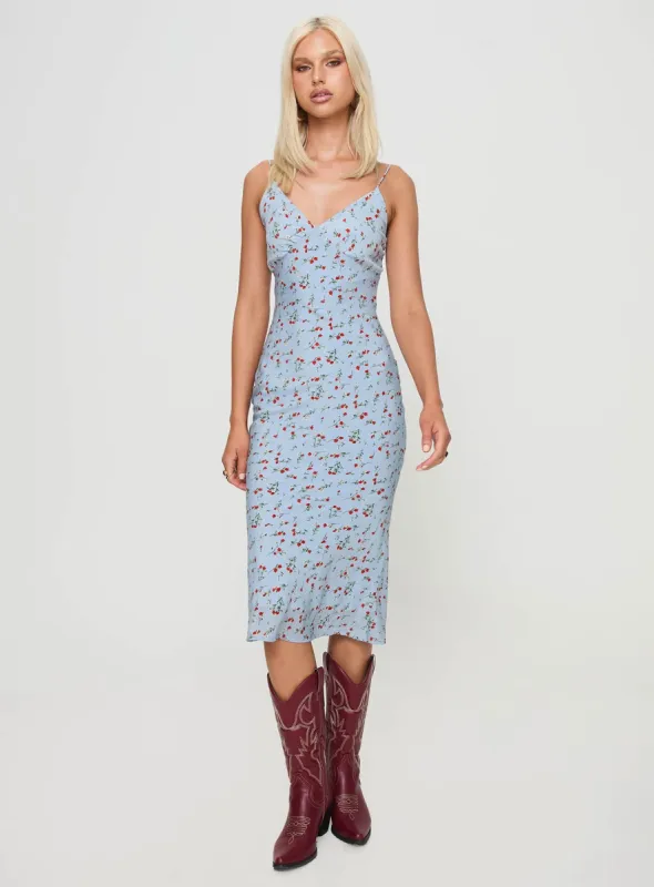Forsell Maxi Dress Blue Floral sold by Princess Polly