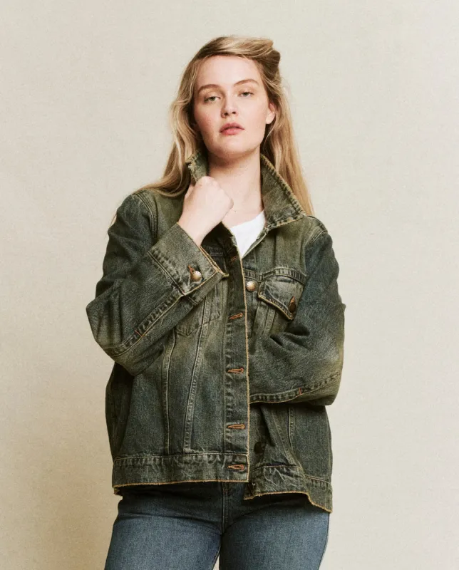 The Slouchy Jean Jacket. -- Cargo Wash sold by THE GREAT.