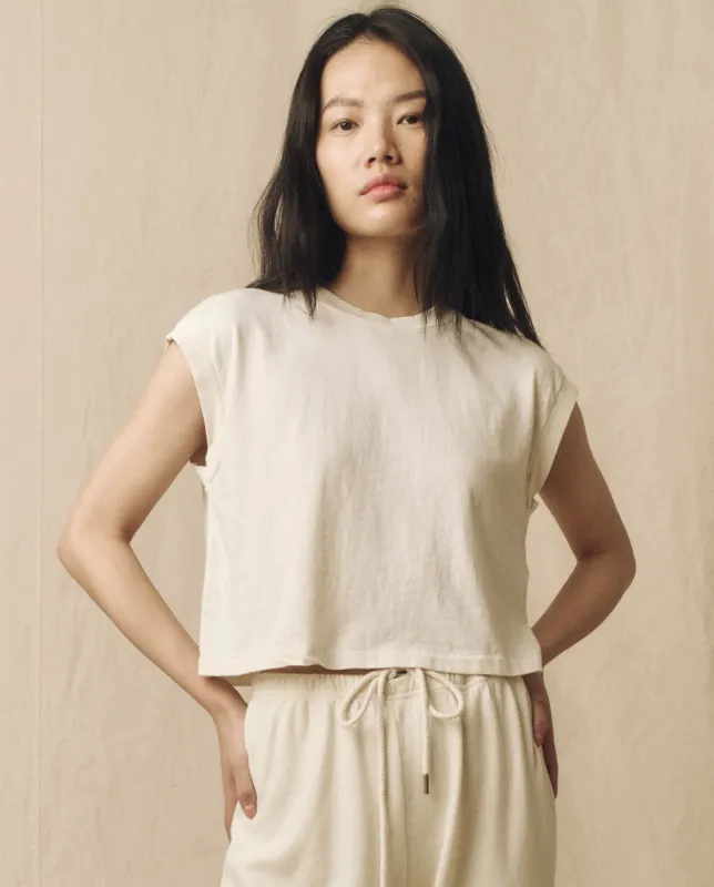 The Square Tee. -- Washed White sold by THE GREAT.