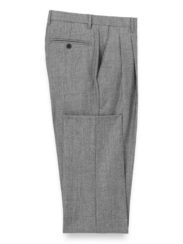Wool Flannel Plaid Pleated Pants sold by Paul Fredrick