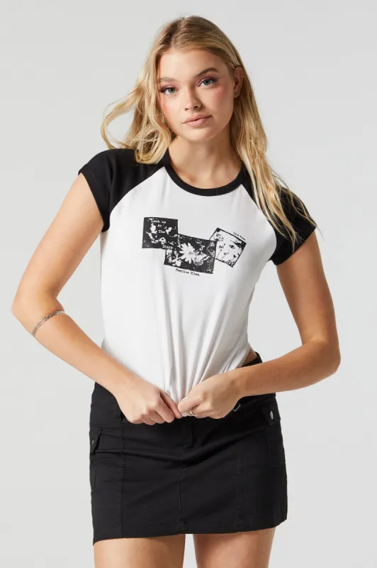 Positive Vibes Graphic Raglan T-Shirt sold by Urban Planet