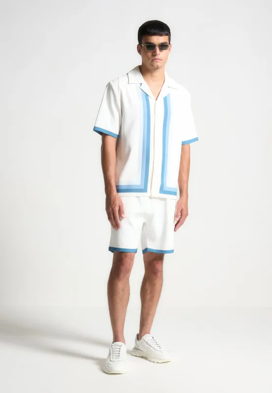 Raoul - Contrast Border Shorts - White/Blue sold by Maniere De Voir
