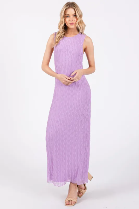 Lavender Mesh Overlay Midi Dress sold by Pinkblush