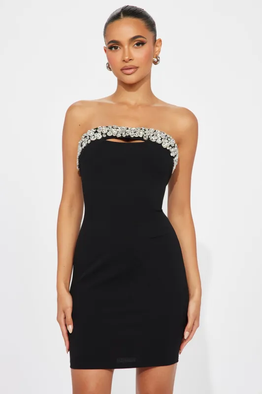Diamond Temptress Mini Dress - Black sold by Fashion Nova
