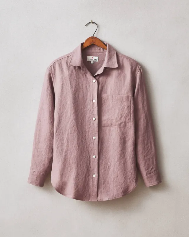 Women's Linen Long Sleeve Shirt - Twilight Mauve sold by American Giant