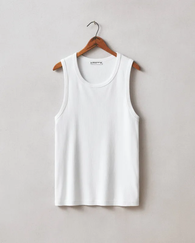 Men's Rib Tank - White sold by American Giant