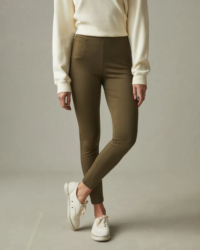 Women's Ponte Slim Pant High Rise - Beech sold by American Giant