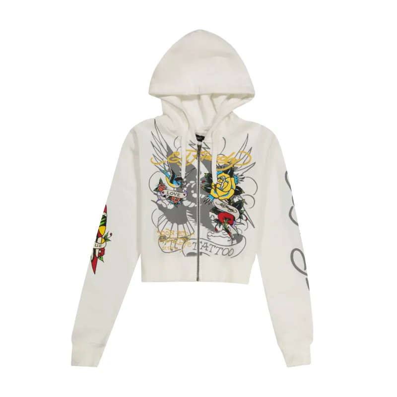 Brave Eagle Cropped Hoodie sold by Ed Hardy