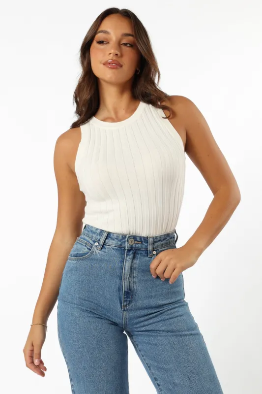 Charlie Knit Top - White sold by Petal & Pup