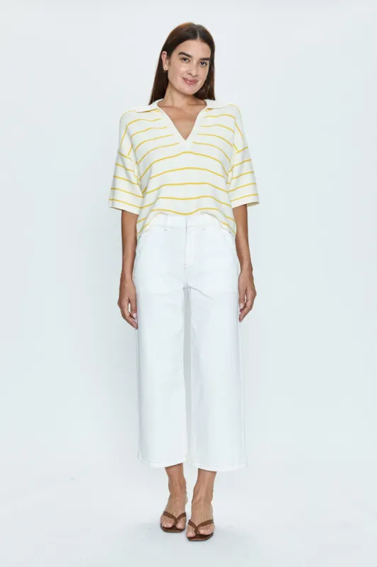Sophia Wide Leg Pant - Le Blanc sold by pistola