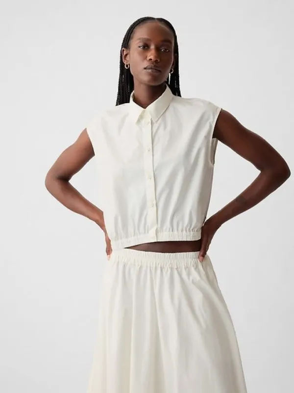 Cropped Poplin Shirt sold by GAP