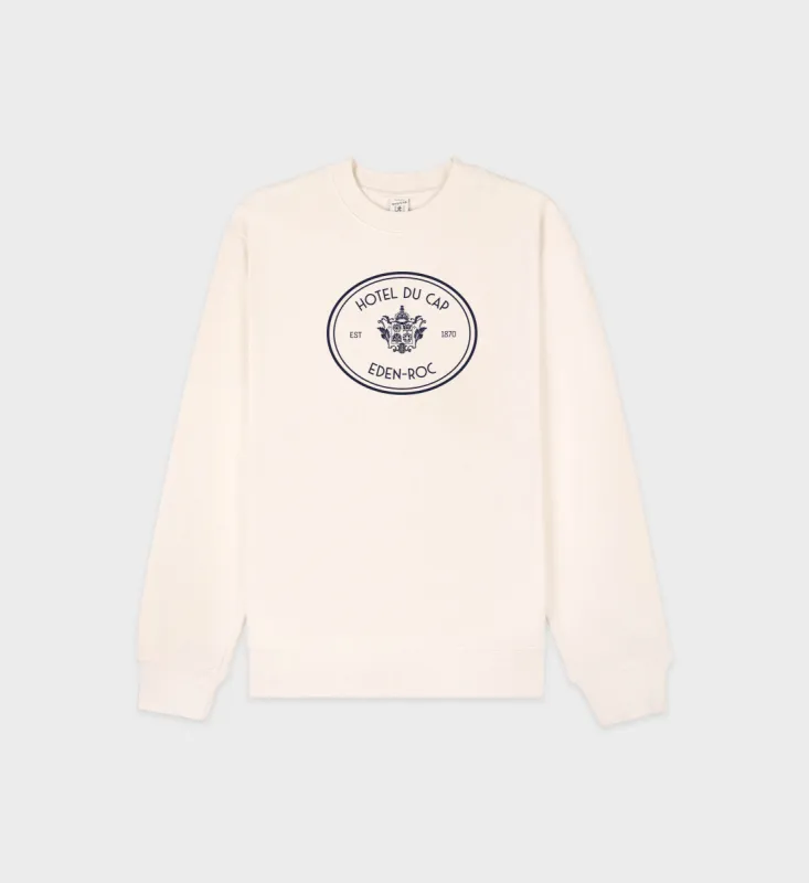 Eden Crest Crewneck - Cream/Navy sold by Sporty and Rich