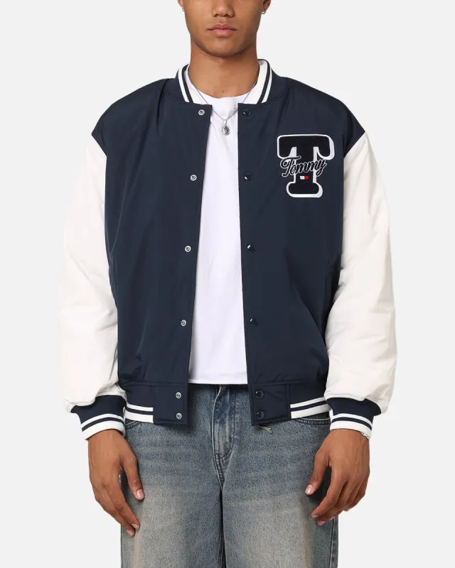 Tommy Jeans TJM Colourblock Varsity Jacket Dark Night Navy sold by Culture Kings