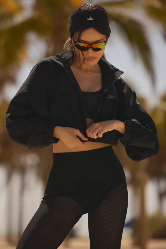 Cropped Playmaker Jacket - Black sold by Alo Yoga