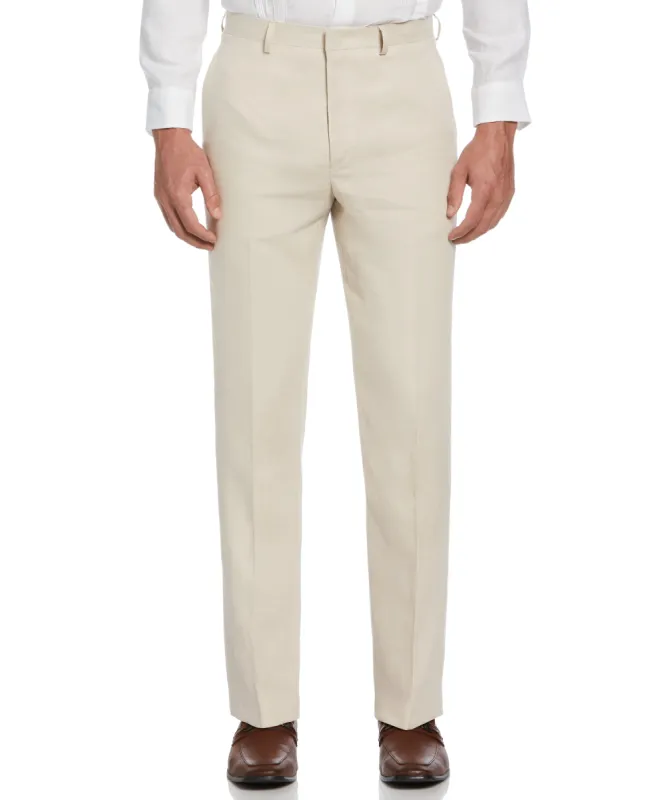100% Linen Solid Flat Front Pant sold by Cubavera