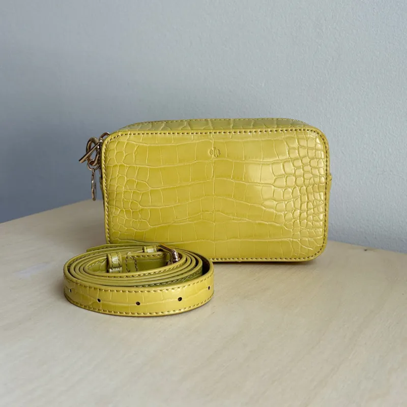 Micro Belt Bag – Chartreuse Croc SM Sample Sale sold by ELA