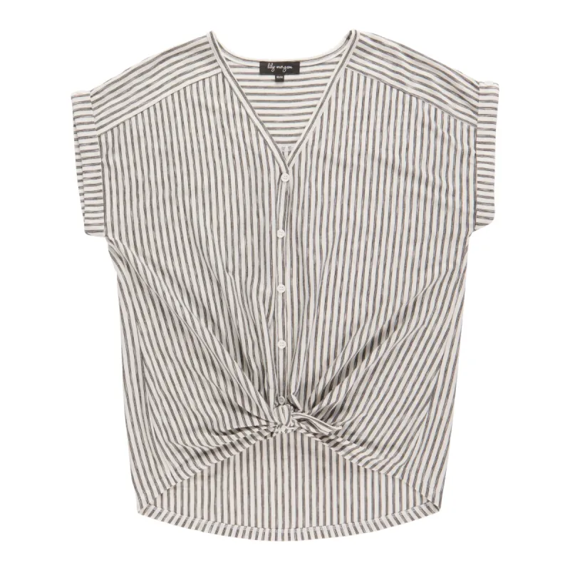 lily morgan Women's V-Neck Tie-Front Blouse sold by Giant Tiger