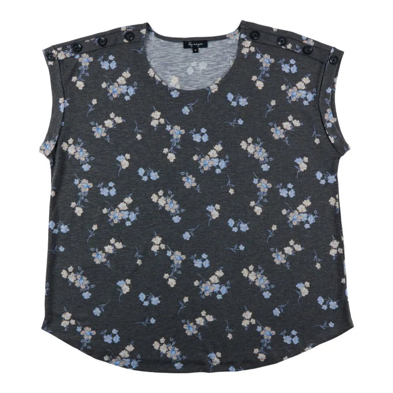lily morgan Women's Plus Printed Blouse with Button Detail sold by Giant Tiger