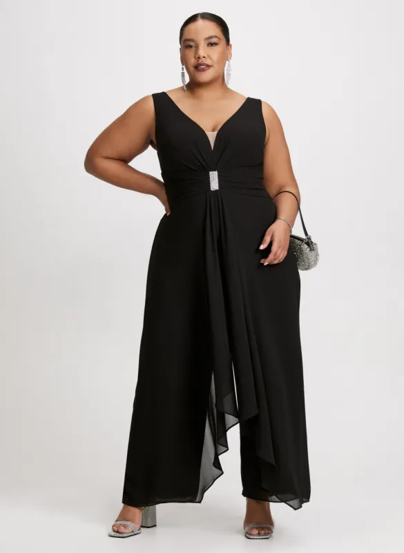 Sleeveless Deep V-Neck Jumpsuit sold by Laura