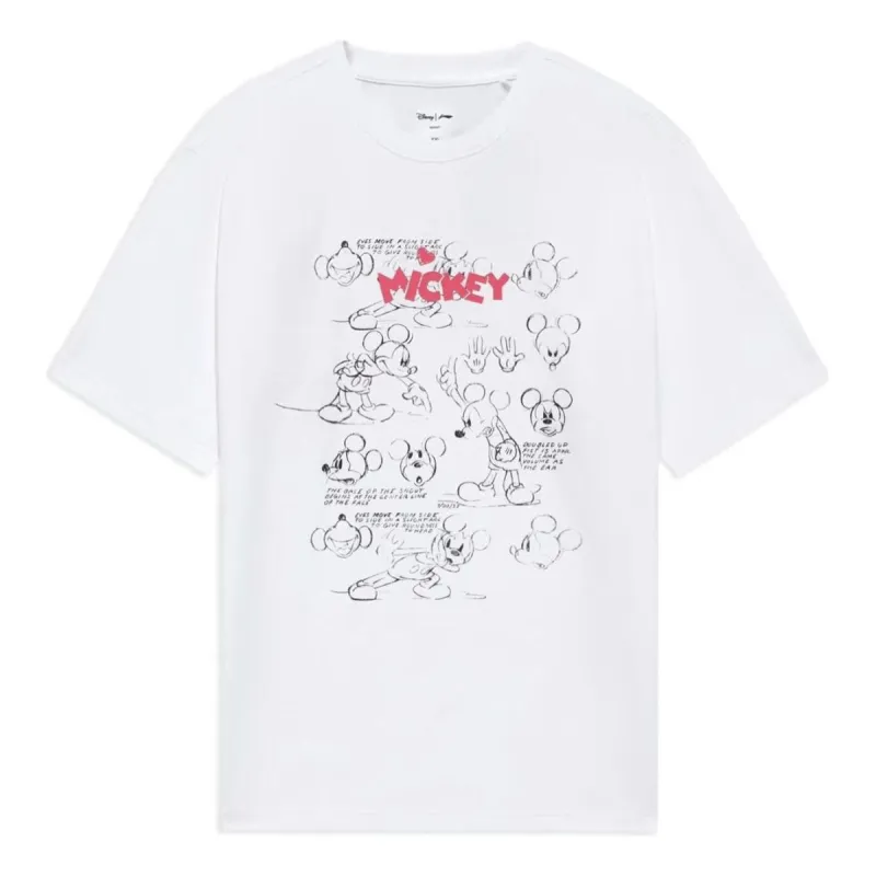 Li-Ning x Disney Mickey Mouse Graphic T-shirt 'White' AHSS947-3 sold by KicksCrew