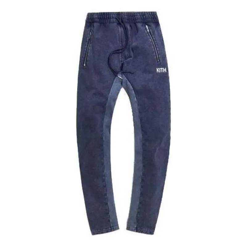 KITH Bleecker Crystal Wash Fleece Sweatpant 'Obsidian Navy' KH6315-102 sold by KicksCrew