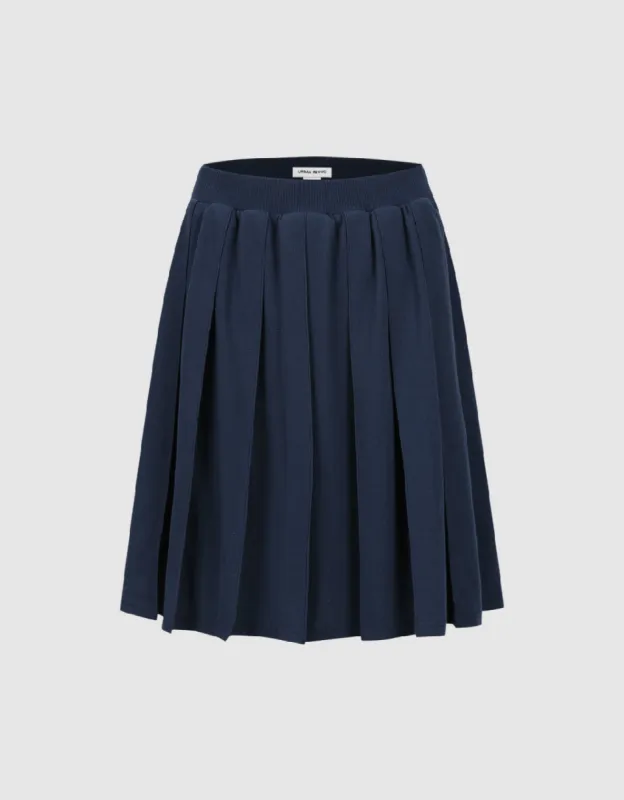 Elastic Waist Midi A-Line Knitted Skirt sold by Urban Revivo