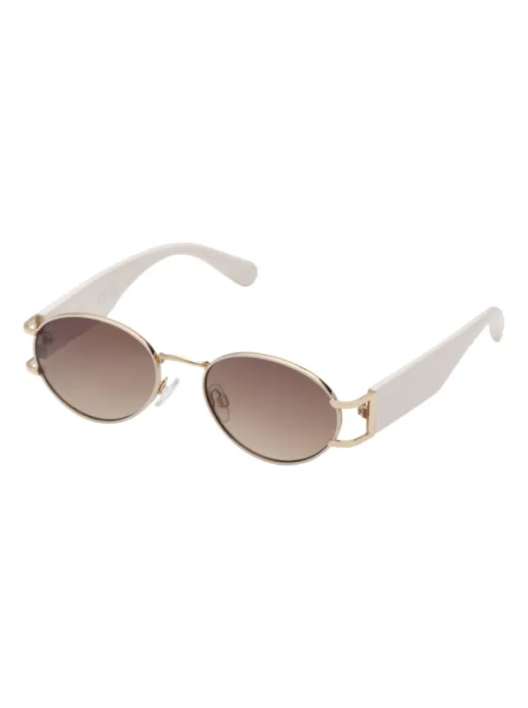 Retro Vintage Metal Oval Sunglasses in Cream sold by Jessica Simpson