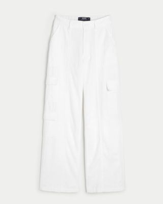Ultra High-Rise Linen Blend Baggy 3-Pocket Cargo Pants sold by Hollister