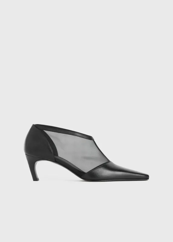 The T-Strap Mesh Pump black sold by Toteme