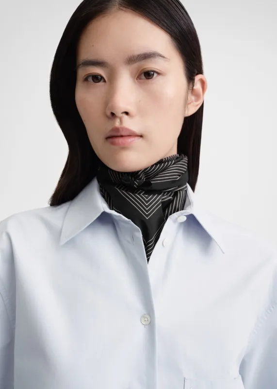 Striped monogram cotton silk scarf black sold by Toteme