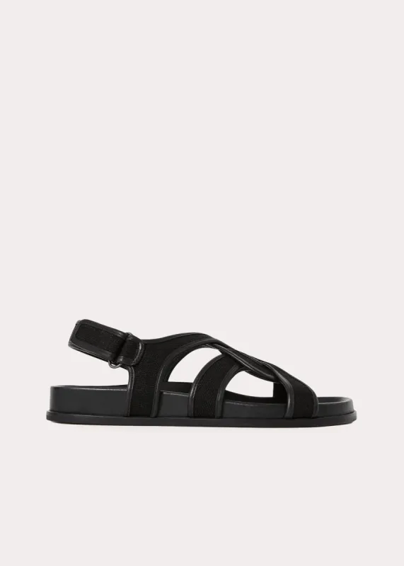 Chunky canvas sandals black sold by Toteme