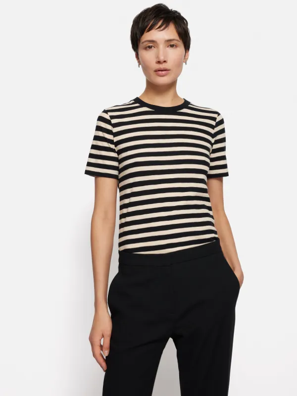 Cotton Slub Stripe Tee | Black sold by Jigsaw