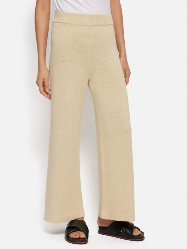 Linen Cotton Knitted Trouser | Cream sold by Jigsaw