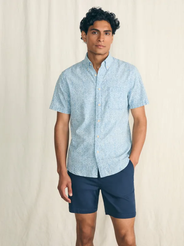 Short-Sleeve Stretch Playa Shirt - South Pacific Geo sold by Faherty