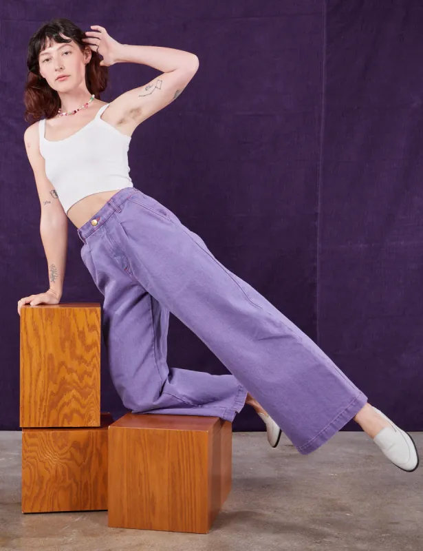 Overdyed Wide Leg Trousers - Faded Grape *FINAL SALE* sold by Big Bud Press