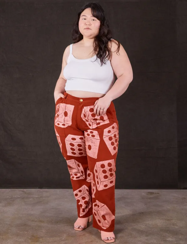 Icon Work Pants - Dice (Paprika Red) *FINAL SALE* sold by Big Bud Press